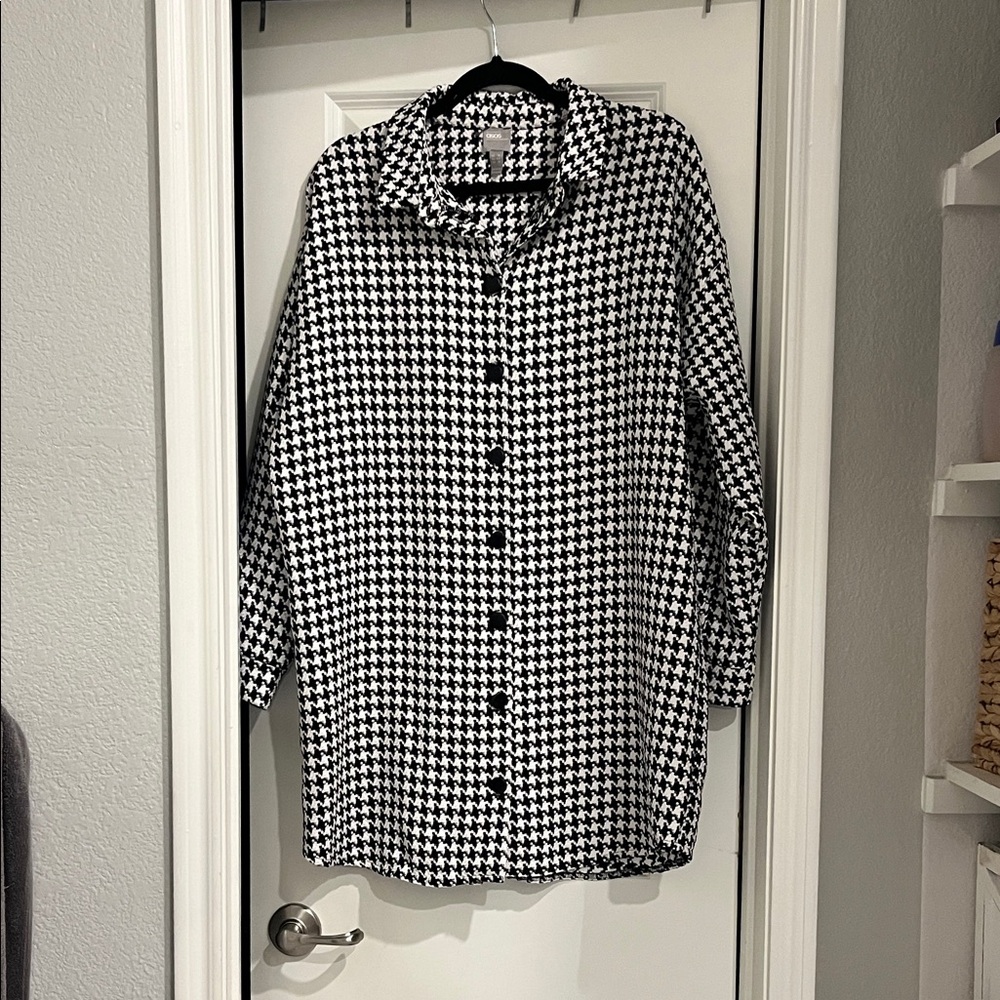 ASOS Black and White Houndstooth Shirt